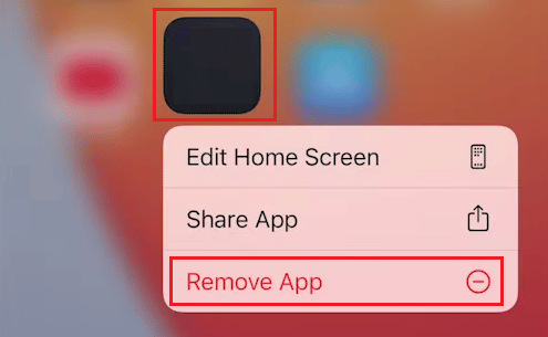 ऐप हटाएं आईओएस आईफोन हटाएं पर टैप करें