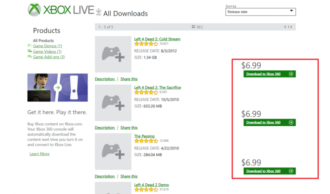 Klicken Sie auf „Auf Xbox 360 herunterladen“.