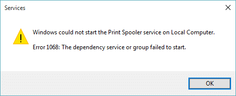 Поправете, че Windows не може да стартира услугата Print Spooler на локален компютър