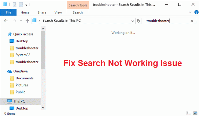 Løs problemet med søk som ikke fungerer i Windows 10