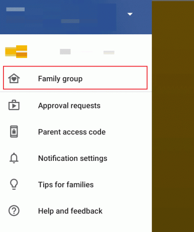 Atingeți opțiunea Grup de familie | Ce este Planul de familie în YouTube Premium? | părăsiți grupul de familie Google