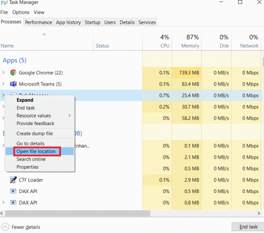 Fare clic con il pulsante destro del mouse sull'elemento del driver del dispositivo Alps Pointing e scegliere Apri posizione file.