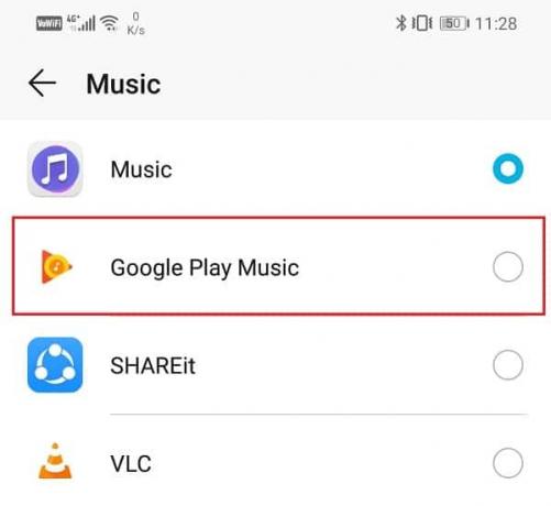 Valitse Google Play Musiikki