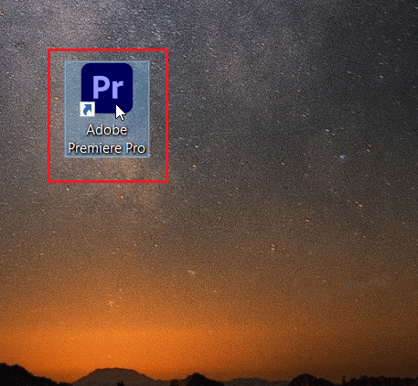 انقر نقرًا مزدوجًا فوق تطبيق Adobe Premiere Pro وقم بتشغيله
