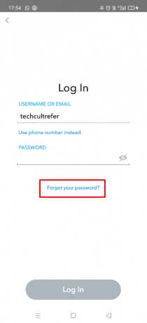 Trykk på Glemt passordet ditt