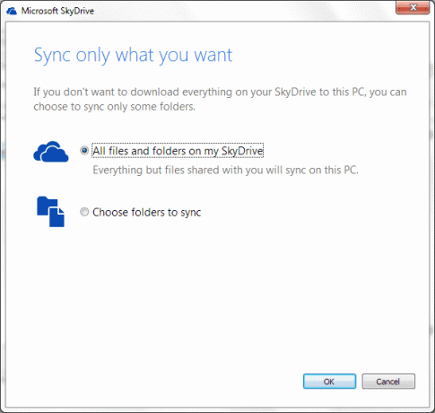 Sky Drive Sync-vinduet