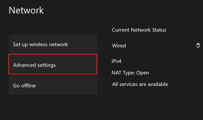 Wybierz Ustawienia zaawansowane. Napraw kod błędu Xbox One 0X87E107DF