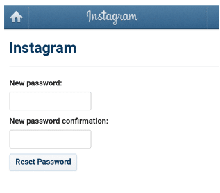 Der Bildschirm zum Zurücksetzen des Passworts wird angezeigt