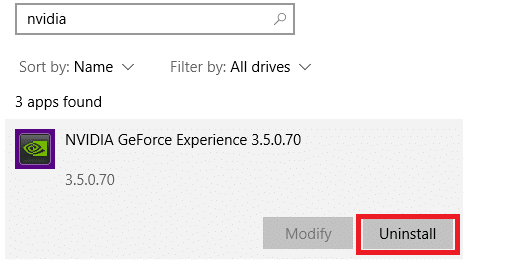 Аналогичным образом удалите NVIDIA GeForce Experience. Как исправить ошибку Dev 6068