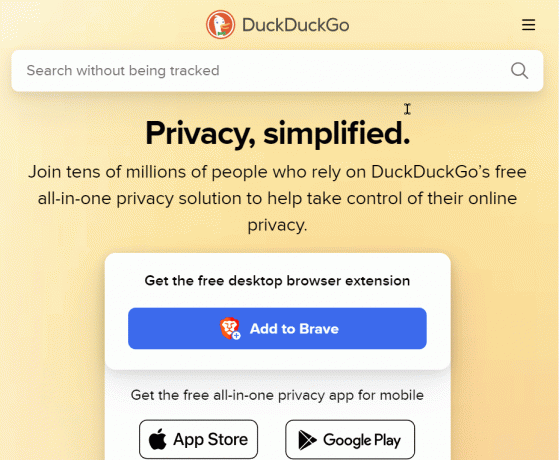 duckduckgo-Homepage