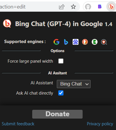 Bing AI GPT 4-utvidelse for Chrome