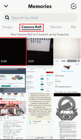 اضغط على Memories Camera Roll video. كيفية عكس مقطع فيديو على Snapchat