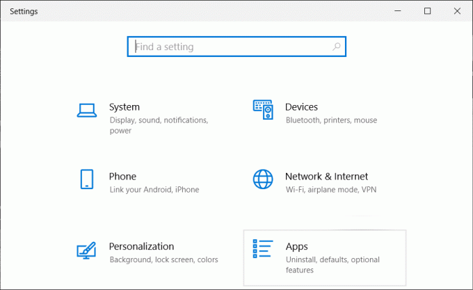 افتح إعدادات Windows 10 ثم انقر فوق التطبيقات | إصلاح جهاز الكمبيوتر الخاص بك قد يتم إرسال استعلامات آلية