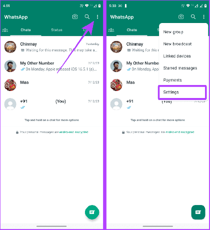 WhatsApp på Android