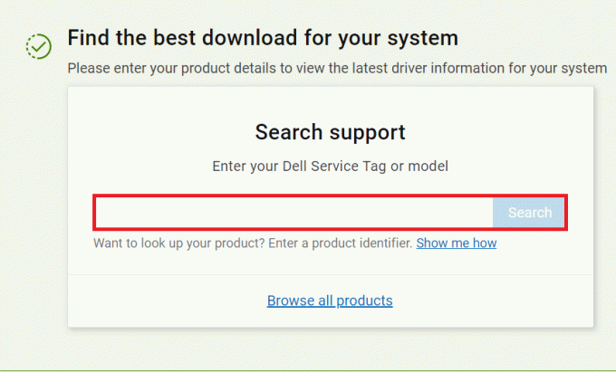 Indtast dit Dell-servicemærke eller -model, og tryk på Enter.
