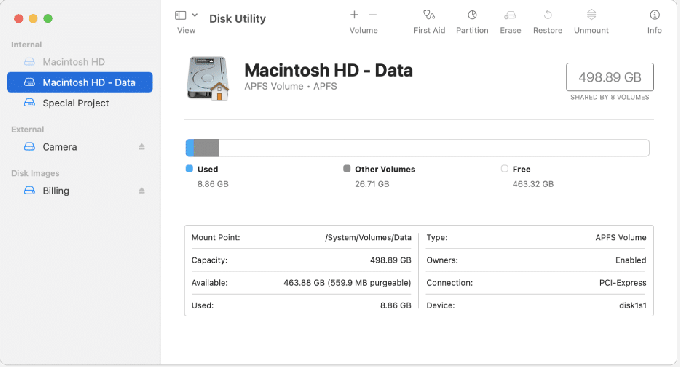 Diskverktøy brukerveiledning for Mac - Apple-støtte
