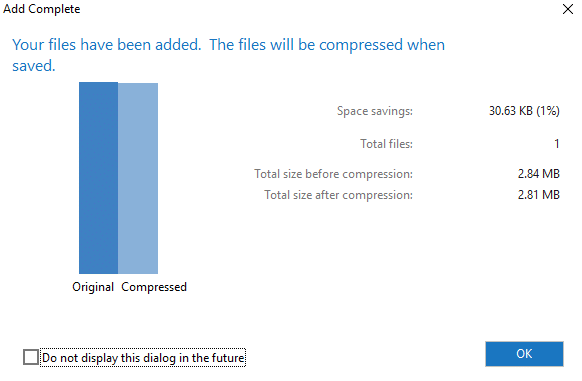 [OK]ボタンをクリックします| 7-Zip vs WinZip vs WinRAR（最高のファイル圧縮ツール）