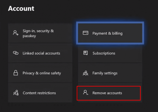 Kies in het optiemenu Account Accounts verwijderen | Hoe ontkoppelt u een Call of Duty-account