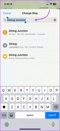 Změňte místo zastávky v Apple Maps