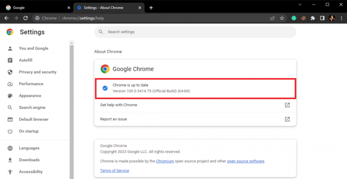 Chrome ще започне да проверява за нови актуализации и ако има такива, ще ги инсталира