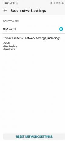 Kliknite na opciju " Reset Network Settings" | Ispravite pogrešku Internet možda nije dostupan na Androidu