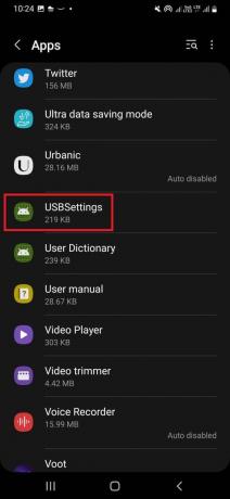 USBSettings का पता लगाएं और चुनें