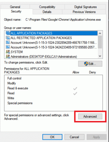 fare clic sull'opzione Avanzate. Correzione Imposta impostazioni utente su driver non riuscita in Windows 10