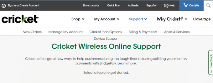 Cricket Wireless-Kundendienst