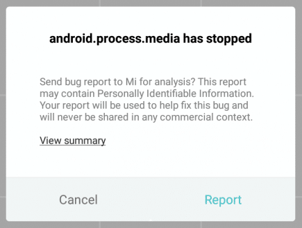 Sådan rettes Android. Behandle. Mediet er stoppet fejl
