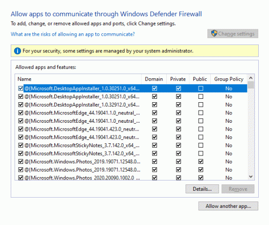 Tillåt en app eller funktion via Windows Defender-brandväggsfönstret.