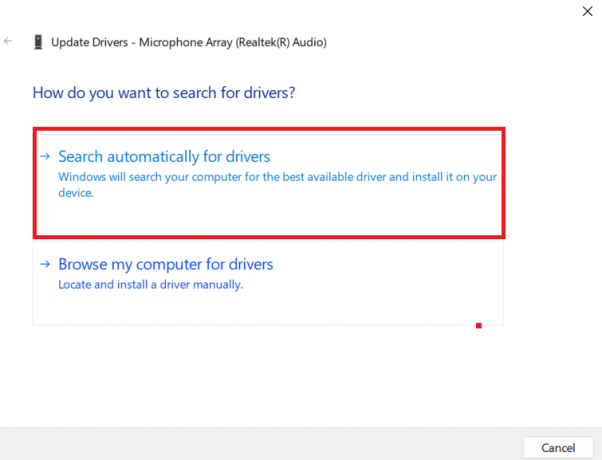 Clique em Pesquisar drivers automaticamente.