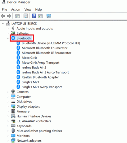 Clique duas vezes para expandir o Bluetooth. Como corrigir erro de driver Bluetooth no Windows 10