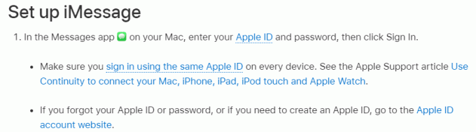 Mac에서 iMessage 설정과 관련된 도움말.
