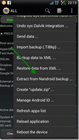 การสำรองข้อมูลไทเทเนียม Nandroid Restore 7