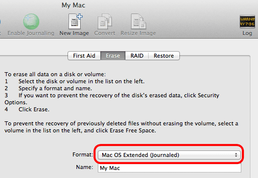 Formát disku Mac