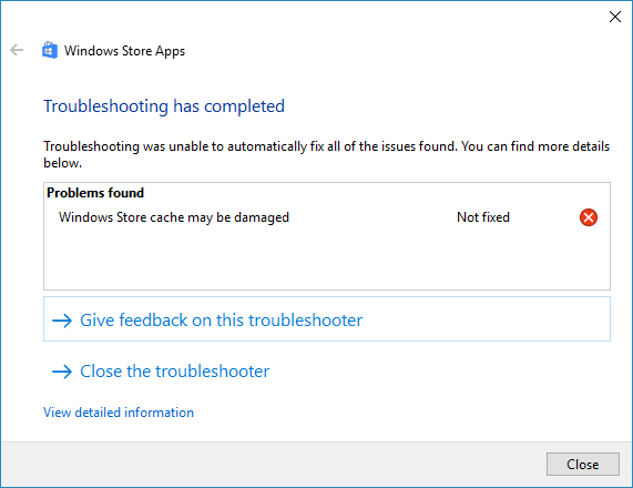 Fix Windows Store Cache kann beschädigt sein Fehler