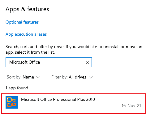 Zoeken naar Microsoft Office 