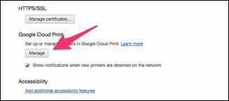 Google CloudPrint2を管理する