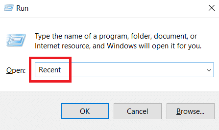 nyligen. Hur man öppnar de senaste filerna i Windows 10