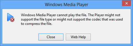 Исправить Windows Media Player не может воспроизвести файл