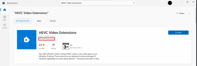 Rezultatele căutării pentru extensii video HEVC... Cum să instalați și să deschideți codecuri HEVC în Windows 11