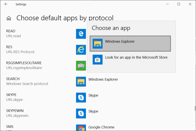 เลือก Windows Explorer ภายใต้ เลือกแอป