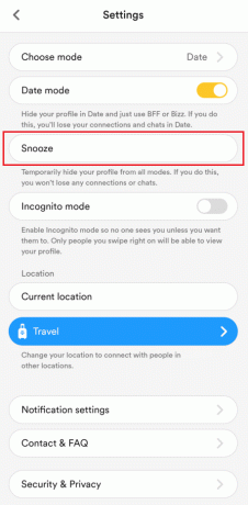 Aplicación Snooze Bumble | ¿Bumble rastrea tu dispositivo?