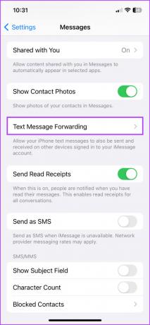 Aktiver videresendelse af tekstbeskeder på iPhone