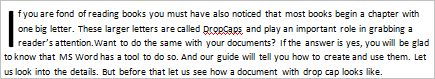 ตัวอย่าง Dropcap