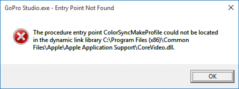 Opravit chybu vstupního bodu nenalezen ve Windows 10