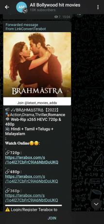 Brahmastra auf der Telegrammseite aller Bollywood-Hitfilme 