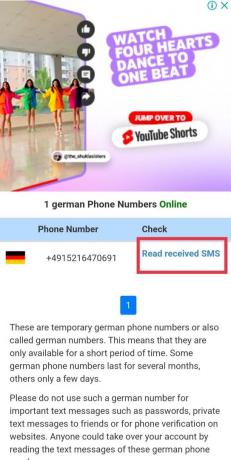 tryck på Läs mottagna SMS | skapa Tinder utan telefonnummer 