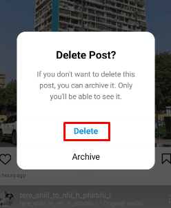  Atlasiet opciju Dzēst, lai beidzot izdzēstu šo ziņu no savas Instagram plūsmas | atsaukt kāda cita fotoattēla rediģēšanu