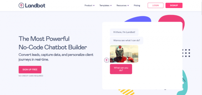 Landbots hjemmeside | AI chatbot online